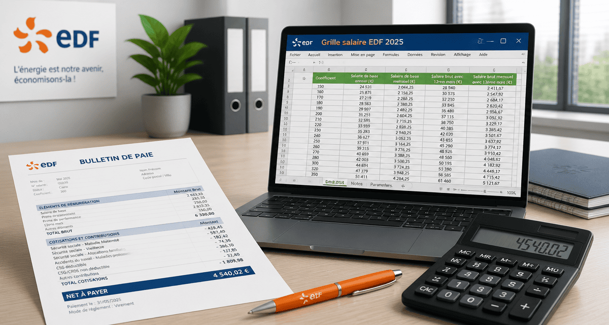 grille salaire edf 2025 fiche paie excel