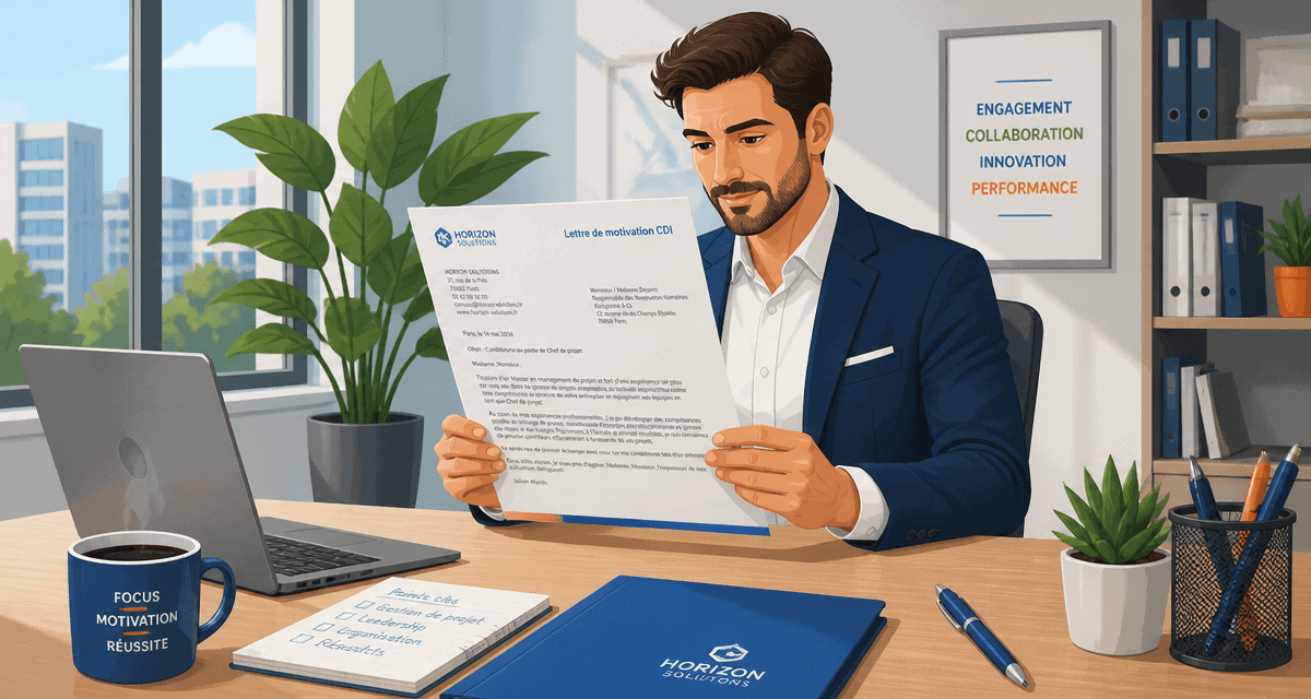 lettre de motivation cdi sur bureau moderne