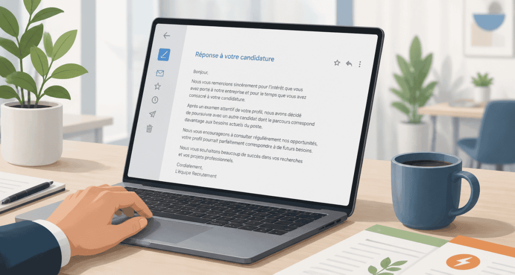 mail refus de candidature suite entretien sur ordinateur