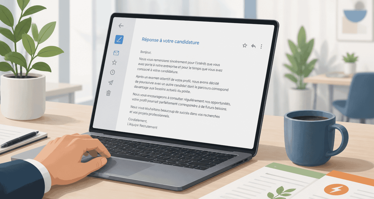 mail refus de candidature suite entretien sur ordinateur