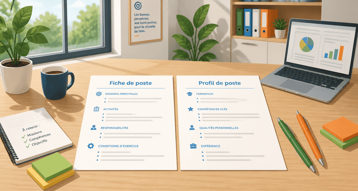 profil de poste et fiche de poste côte à côte