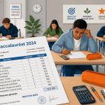 Salle d'examen bac 2024 relevé de notes