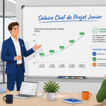 salaire chef de projet junior graphique évolution