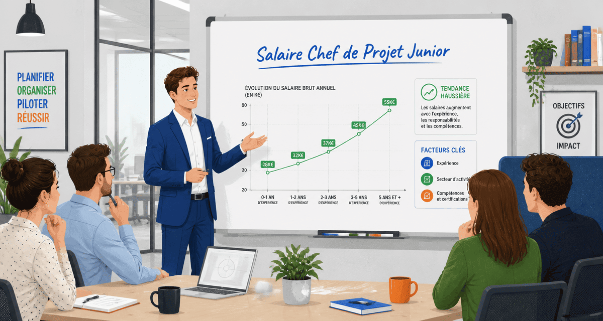 salaire chef de projet junior graphique évolution