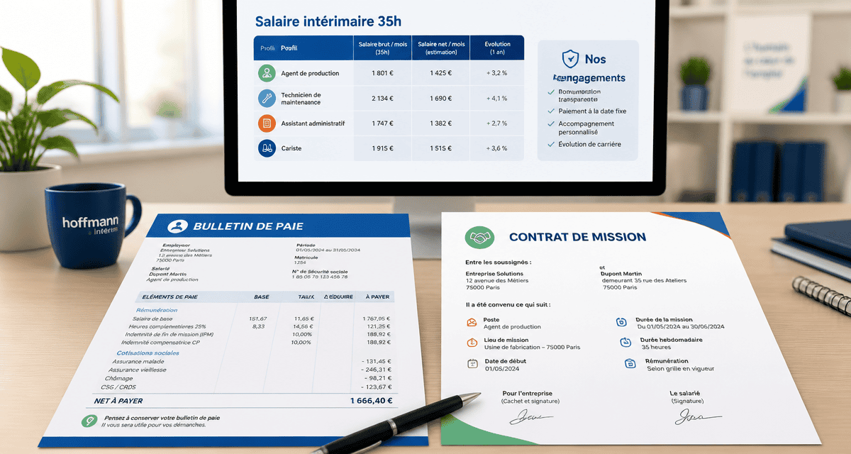 salaire interimaire 35h fiche de paie contrat
