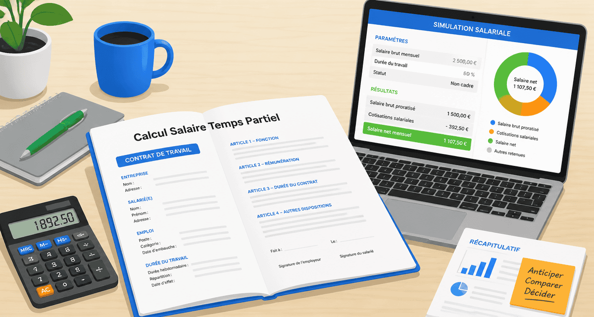 Temps partiel calcul salaire contrat et calculatrice