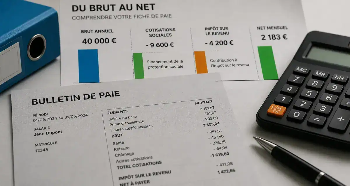40k annuel brut en net : calcul réel et prélèvement à la source