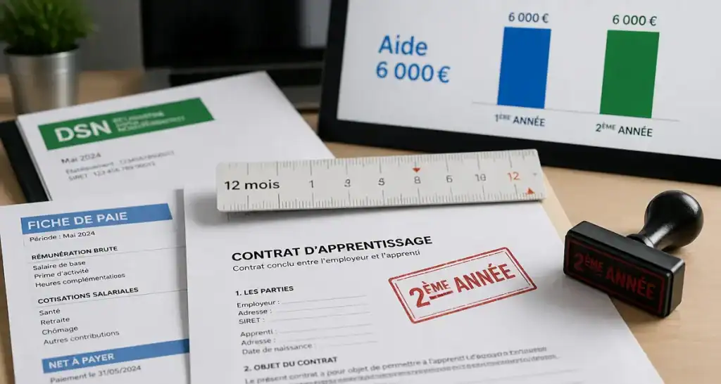 Aide apprentissage 2eme annee après 12 mois : financements employeur