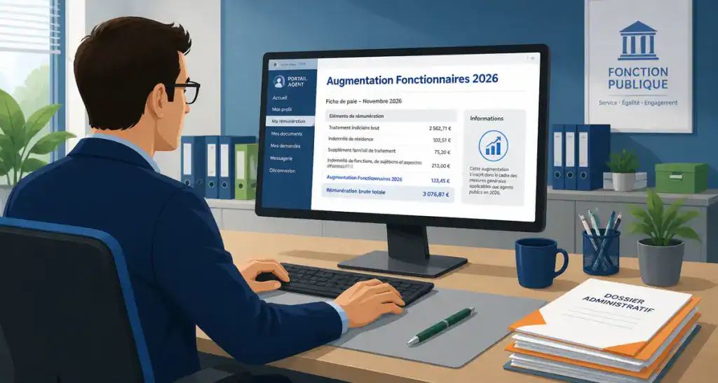 augmentation fonctionnaire 2026 agent consulte fiche paie