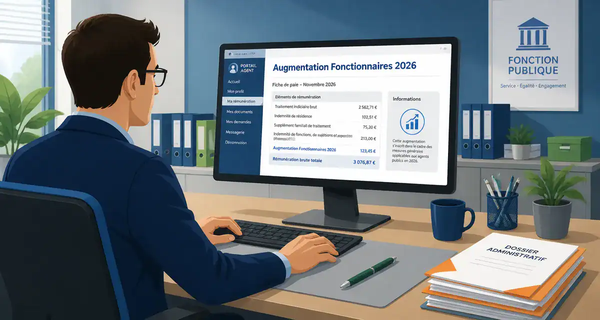 augmentation fonctionnaire 2026 agent consulte fiche paie