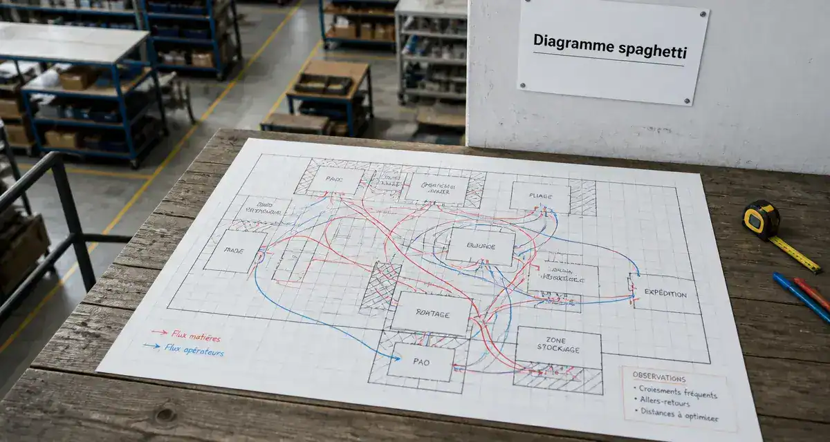 Diagramme spaghetti pour optimiser les flux de travail