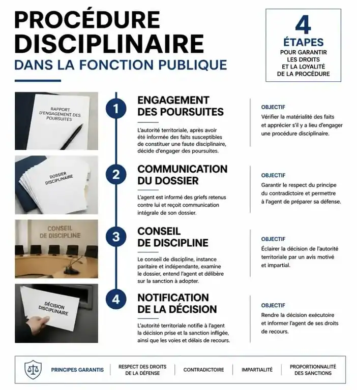 Infographie des étapes de la procédure de révocation dans la fonction publique