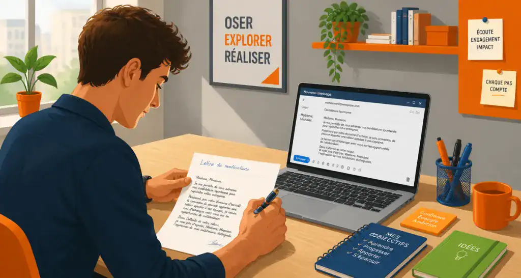 exemple lettre de motivation pour candidature spontanée sur bureau moderne