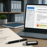 Exemple mail pour candidature spontanée : bureau, mail et pièce jointe PDF