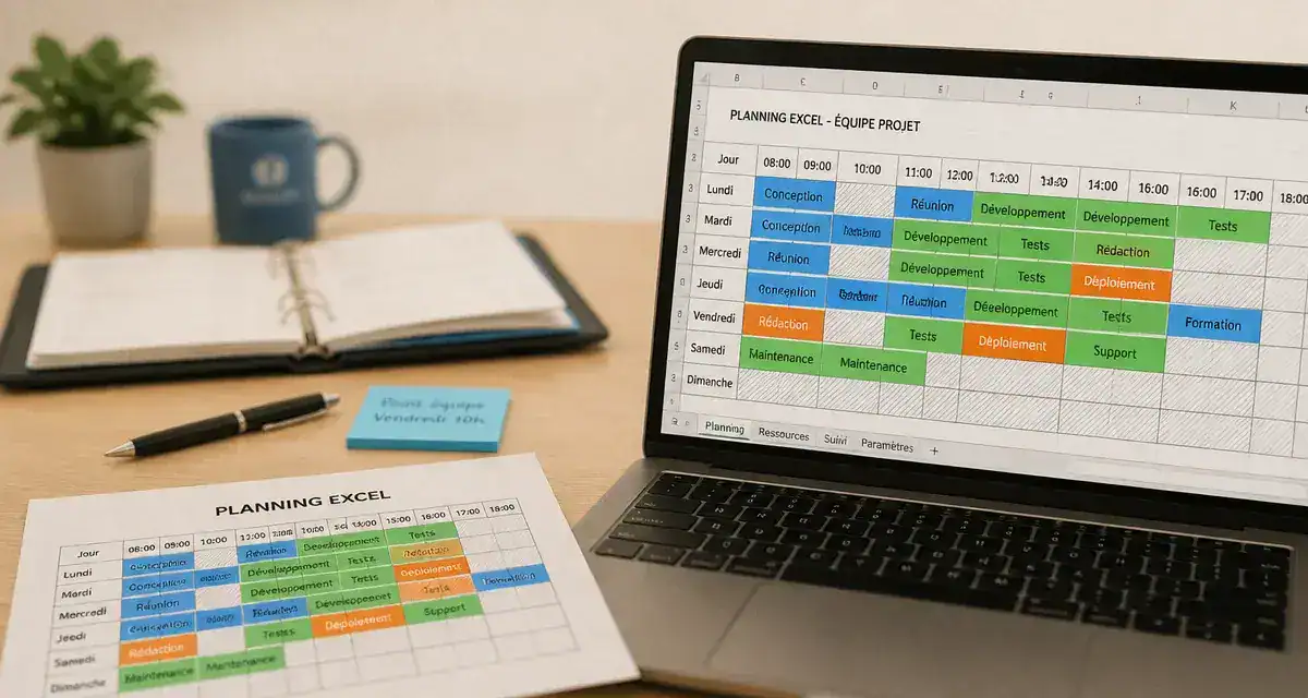 Faire un planning Excel : grille Excel sur bureau