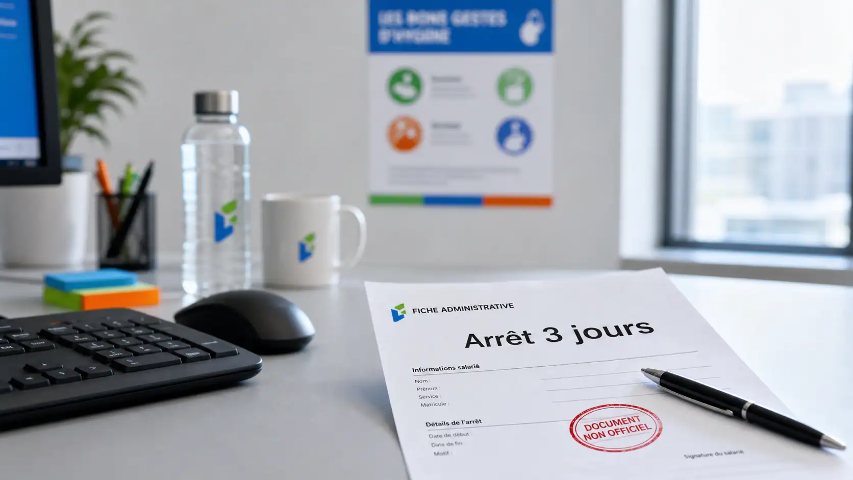 Gastro et arret de travail : arrêt 3 jours et hygiène au bureau