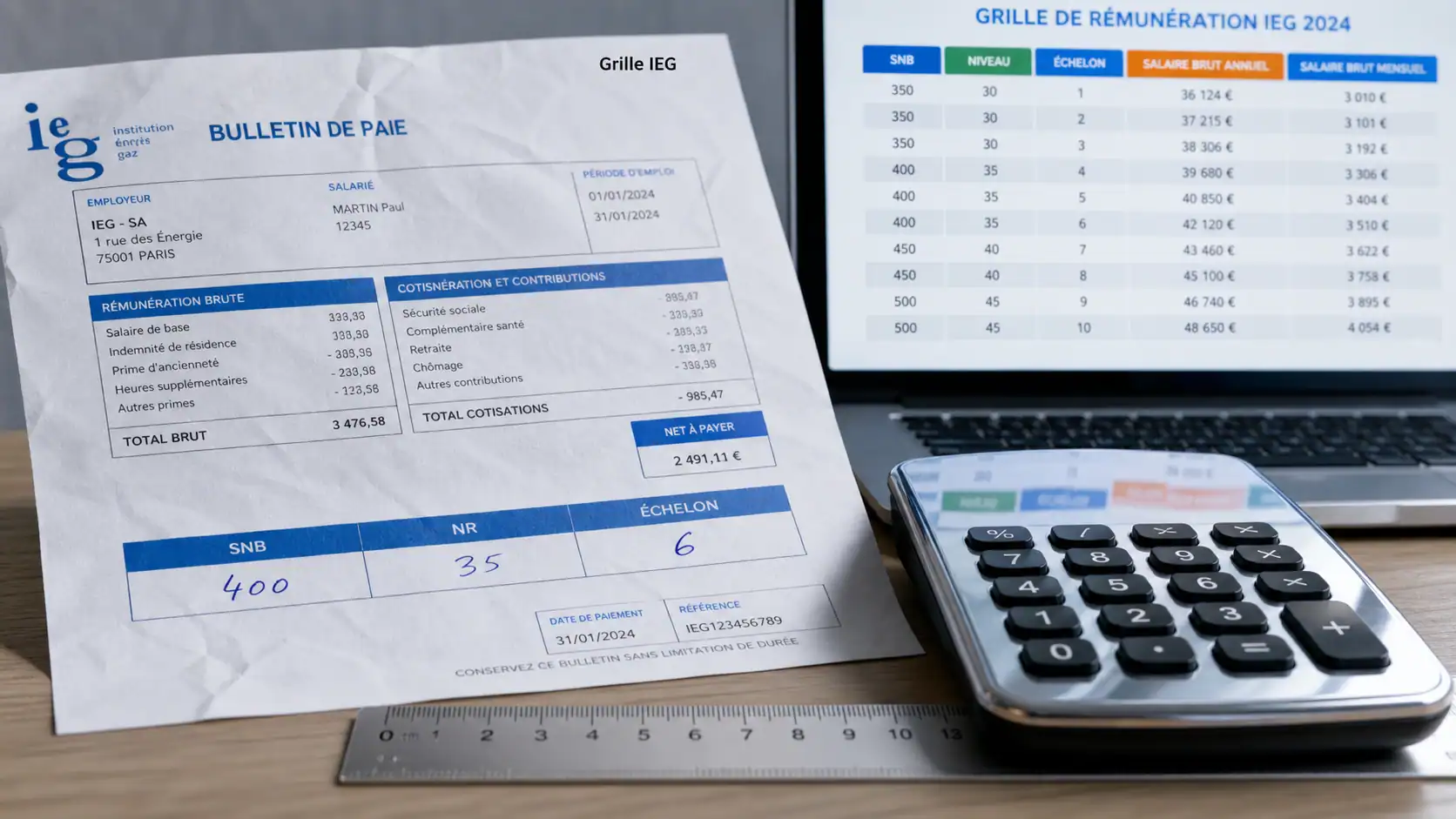 Grille salaire IEG : calcul SNB, échelons et majorations résidentielles