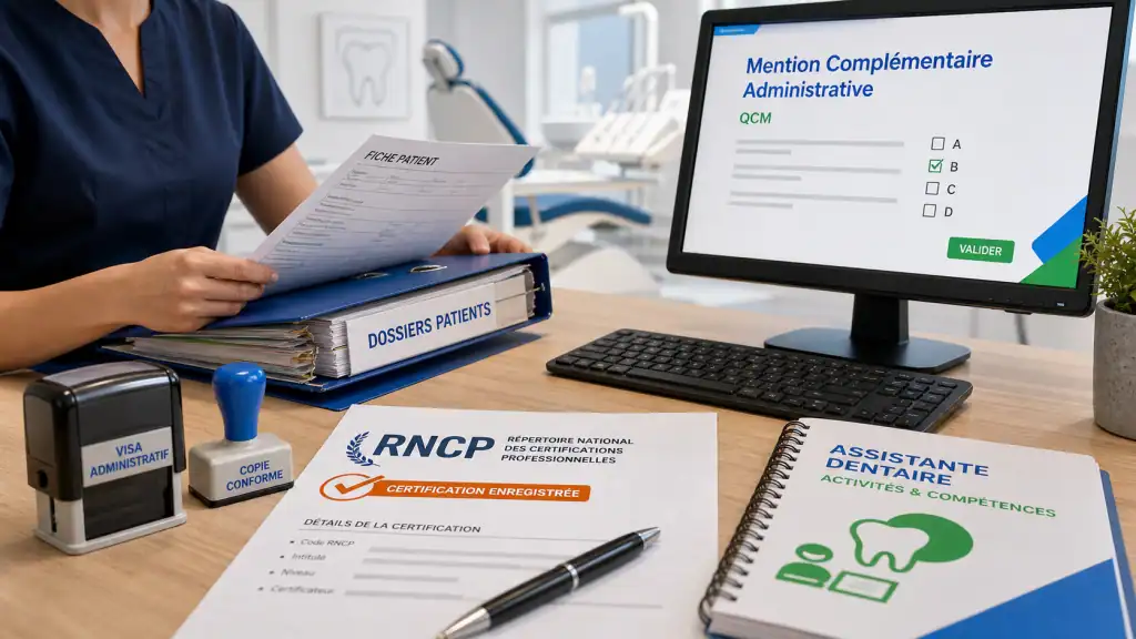 Mention complémentaire administrative assistante dentaire : validation des compétences et dossier administratif