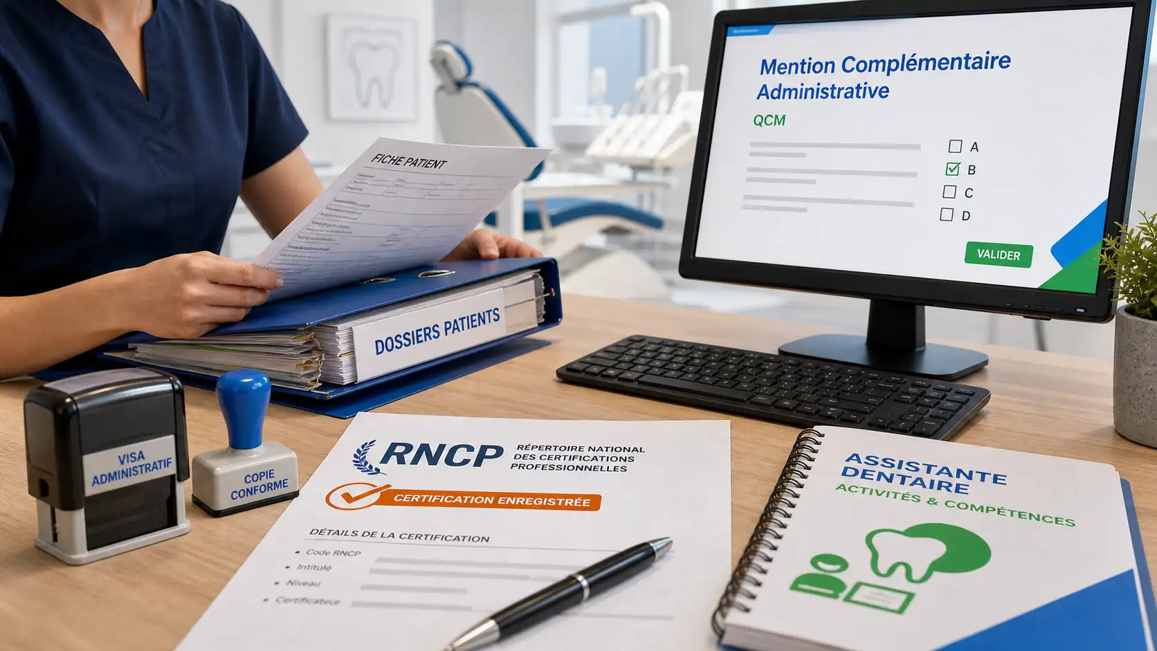 Mention complémentaire administrative assistante dentaire : validation des compétences et dossier administratif