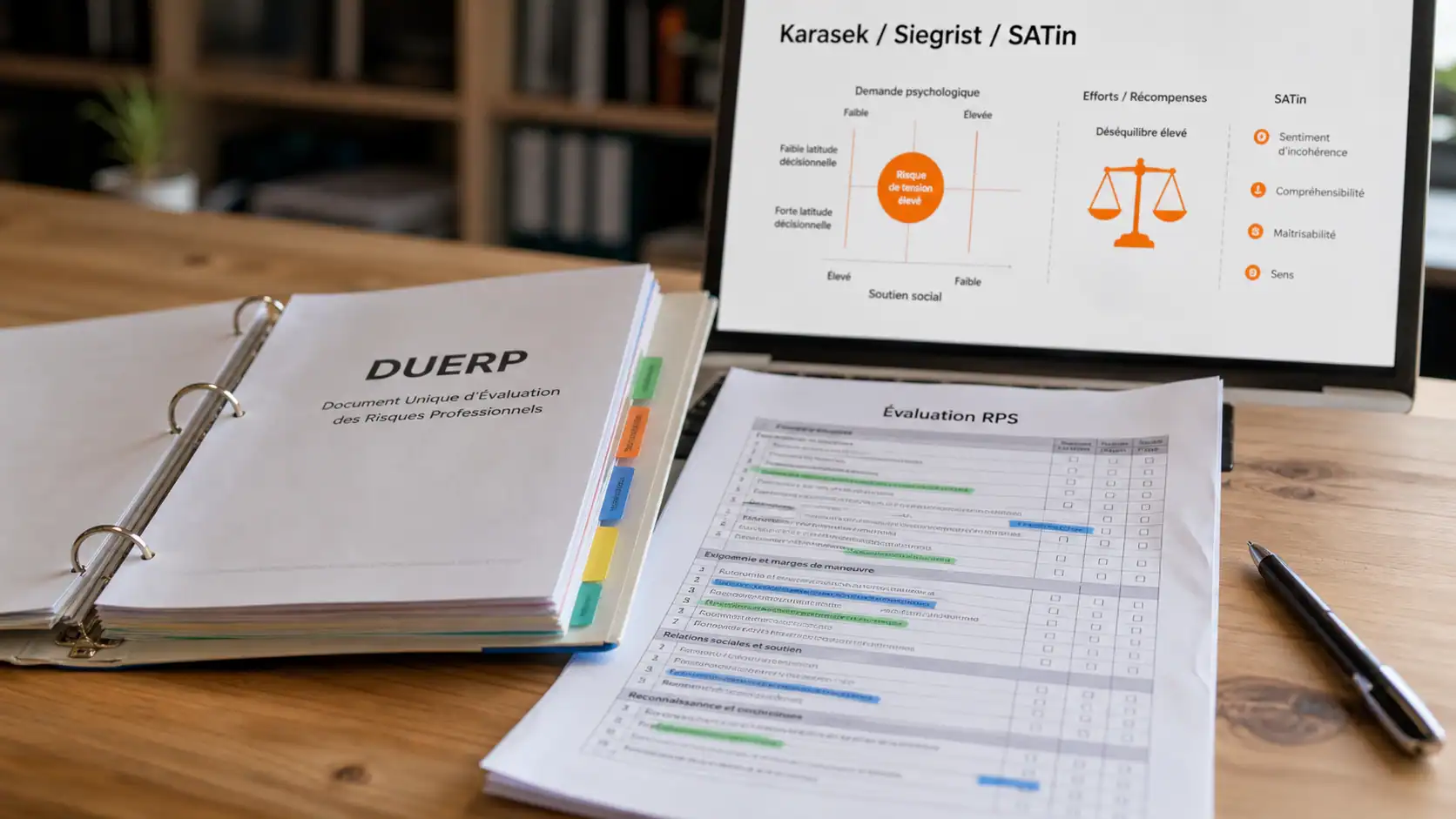 Questionnaire rps Karasek Siegrist SATin, évaluation RPS au travail