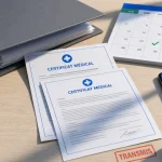 Arrêt de travail rétroactif : certificat médical transmis, calendrier et tampon