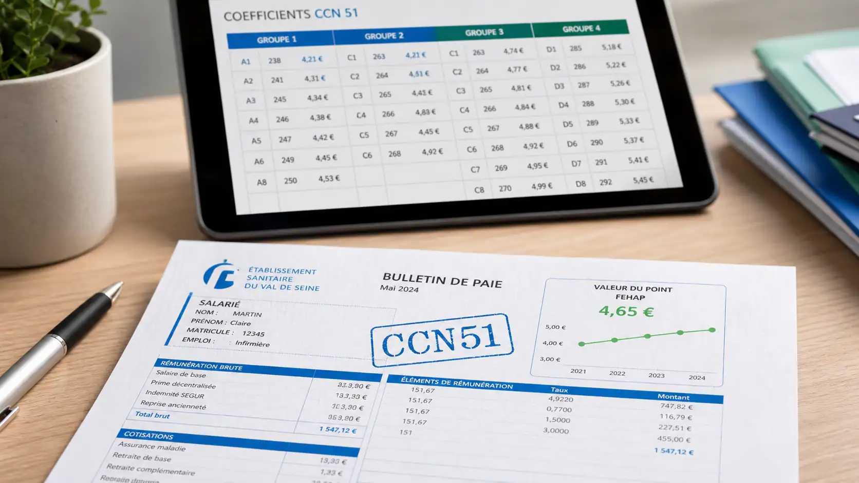 Augmentation valeur du point FEHAP 2025 pour la CCN51 : impacts sur salaire