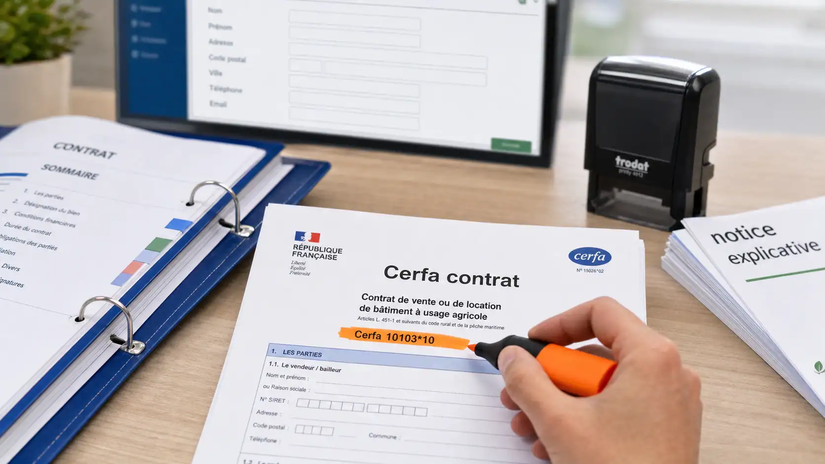 Contrat d'apprentissage pdf Cerfa 10103*10 sur bureau