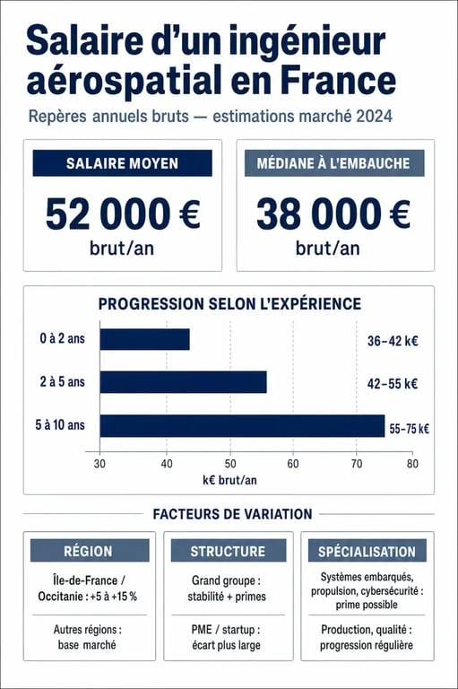 Ingénieur aérospatial salaire en France comparé selon l’expérience et la spécialisation