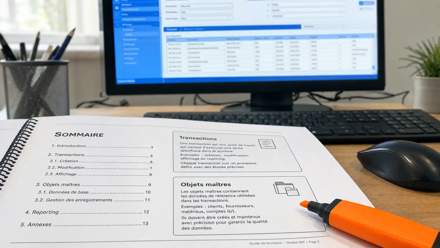 Formation SAP débutant PDF : interface SAP GUI et transactions