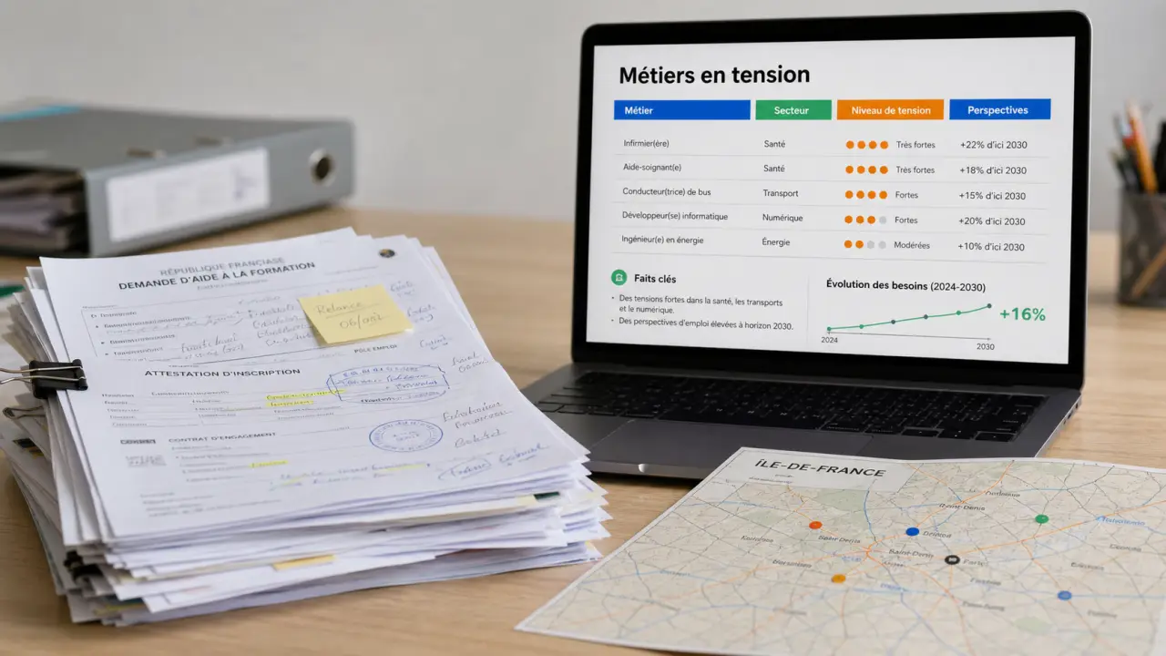Liste des métiers en tension île-de-france 2025