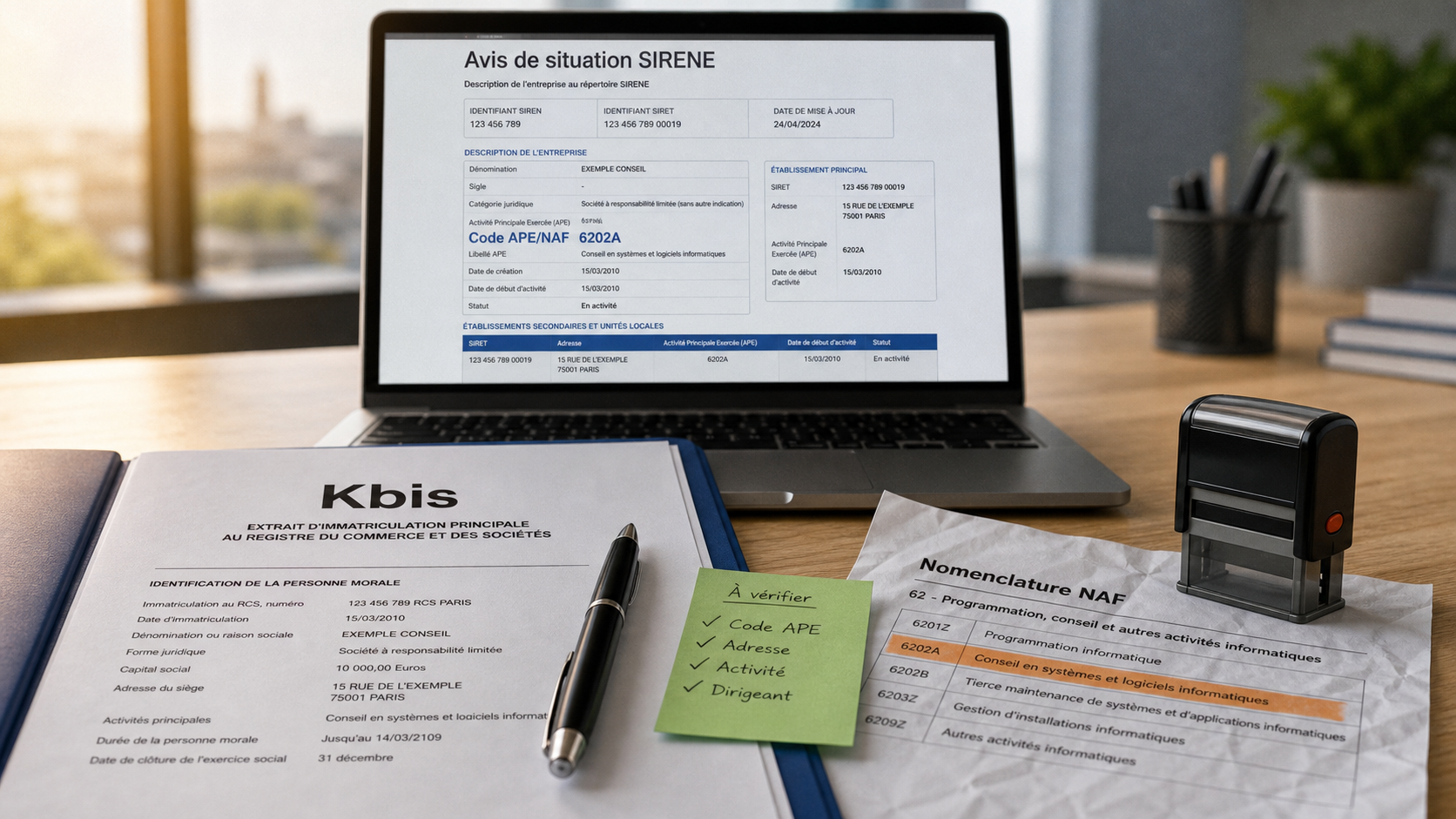 Où trouver le code NAF : SIRENE et Kbis