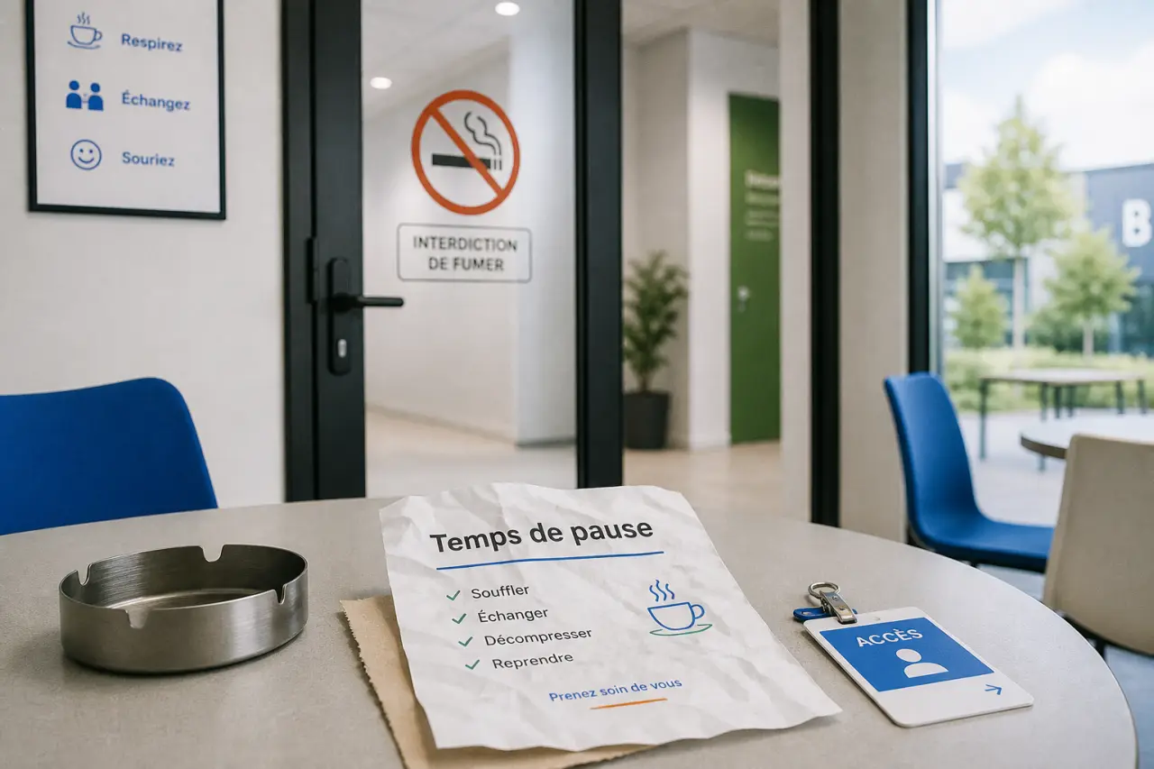 Pause cigarette au travail : où fumer, règles et temps de pause