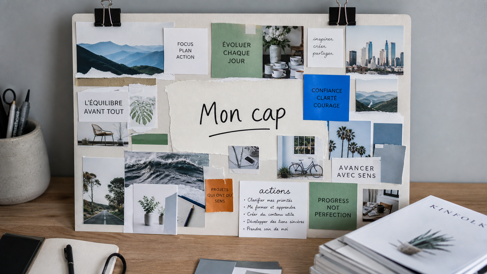 Visualization board papier et motivation : mon cap et actions