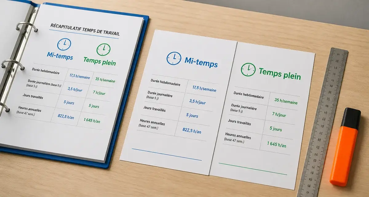 Combien d heures pour un mi temps : 17,5 h/semaine vs temps plein 35 h