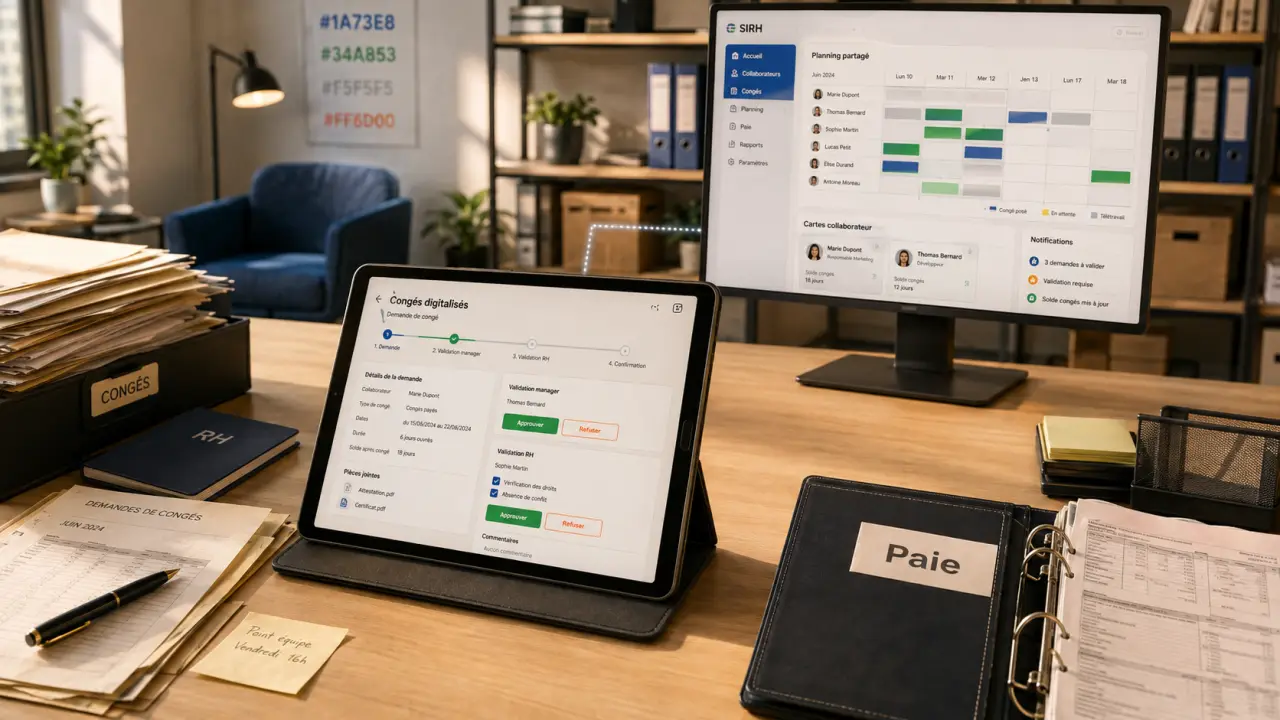 Digitalisation RH : congés digitalisés et SIRH, workflow et planning partagé
