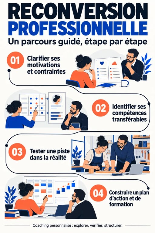 Comment réussir sa reconversion professionnelle grâce au coaching personnalisé : parcours en quatre étapes