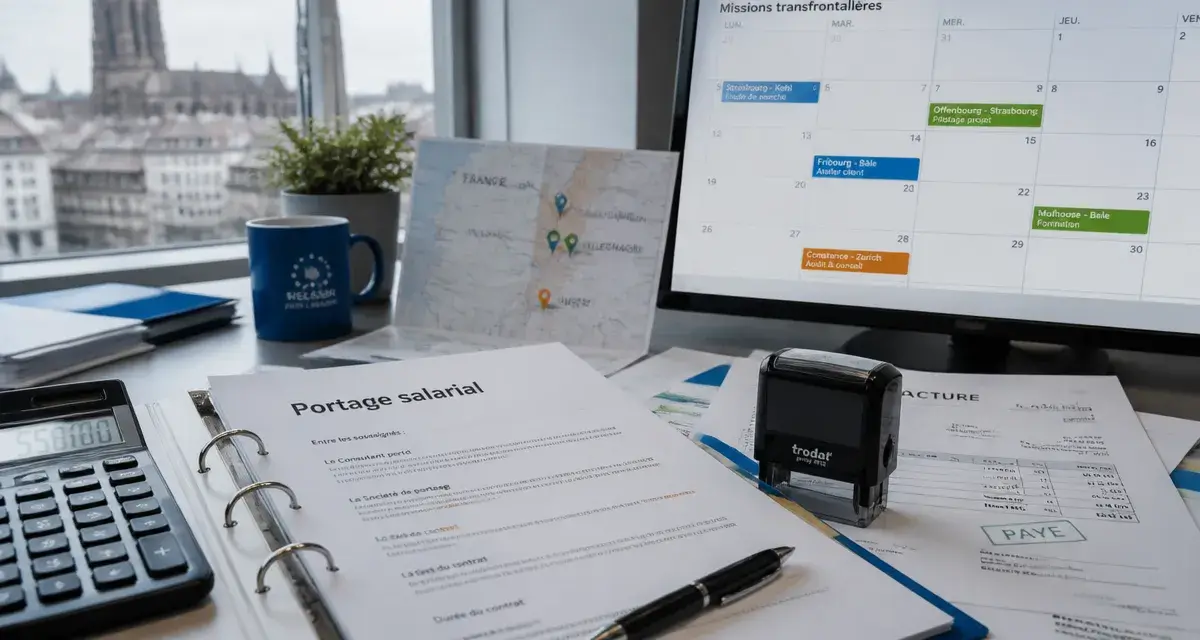 Portage salarial Strasbourg : facturer clients Allemagne et Suisse