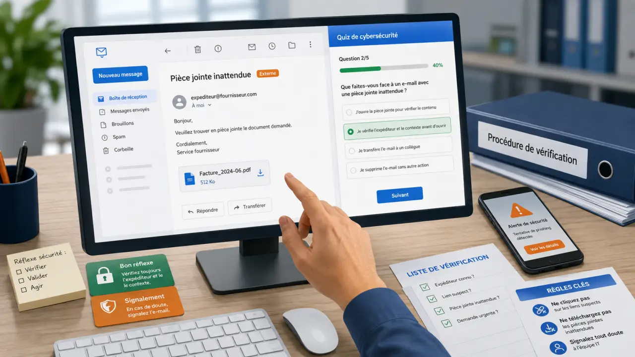 Sensibilisation cybersécurité : réflexes pour réduire les erreurs au quotidien