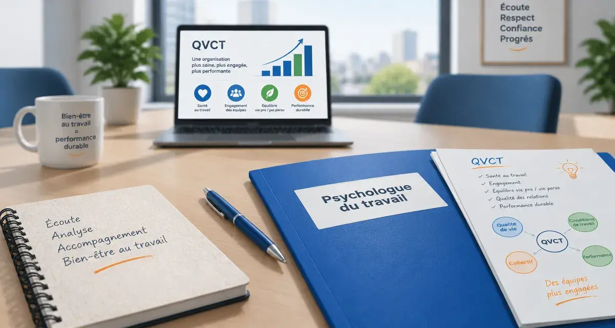 Devenir psychologue du travail : carnet, réunion et QVCT