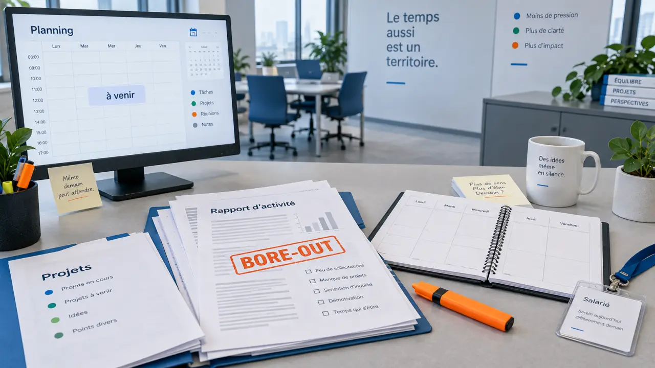 Ennuis au travail : bore-out au bureau, feuille BORE-OUT
