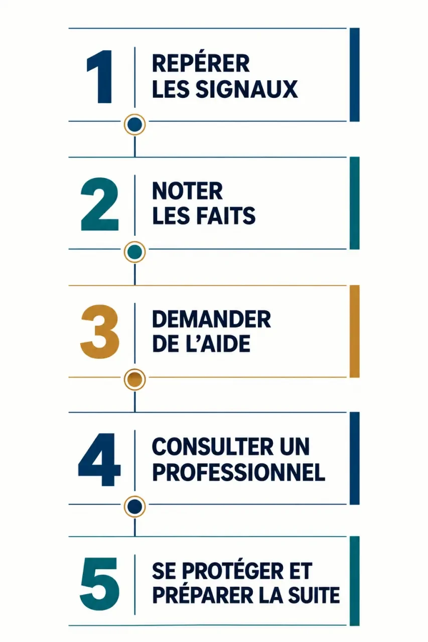 Parcours en cinq étapes pour agir face à la souffrance au travail