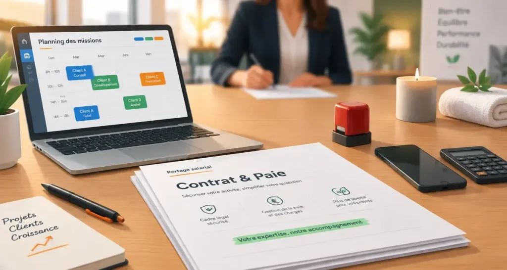 Portage salarial bien-être : contrat et paie simplifiés